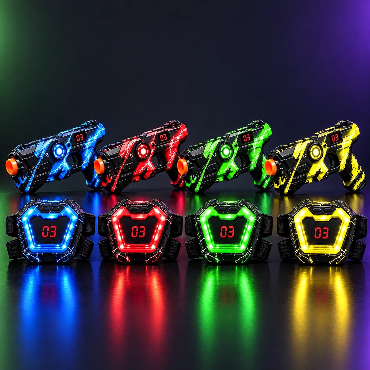 NeonGun pistolety i kamizelki z LED